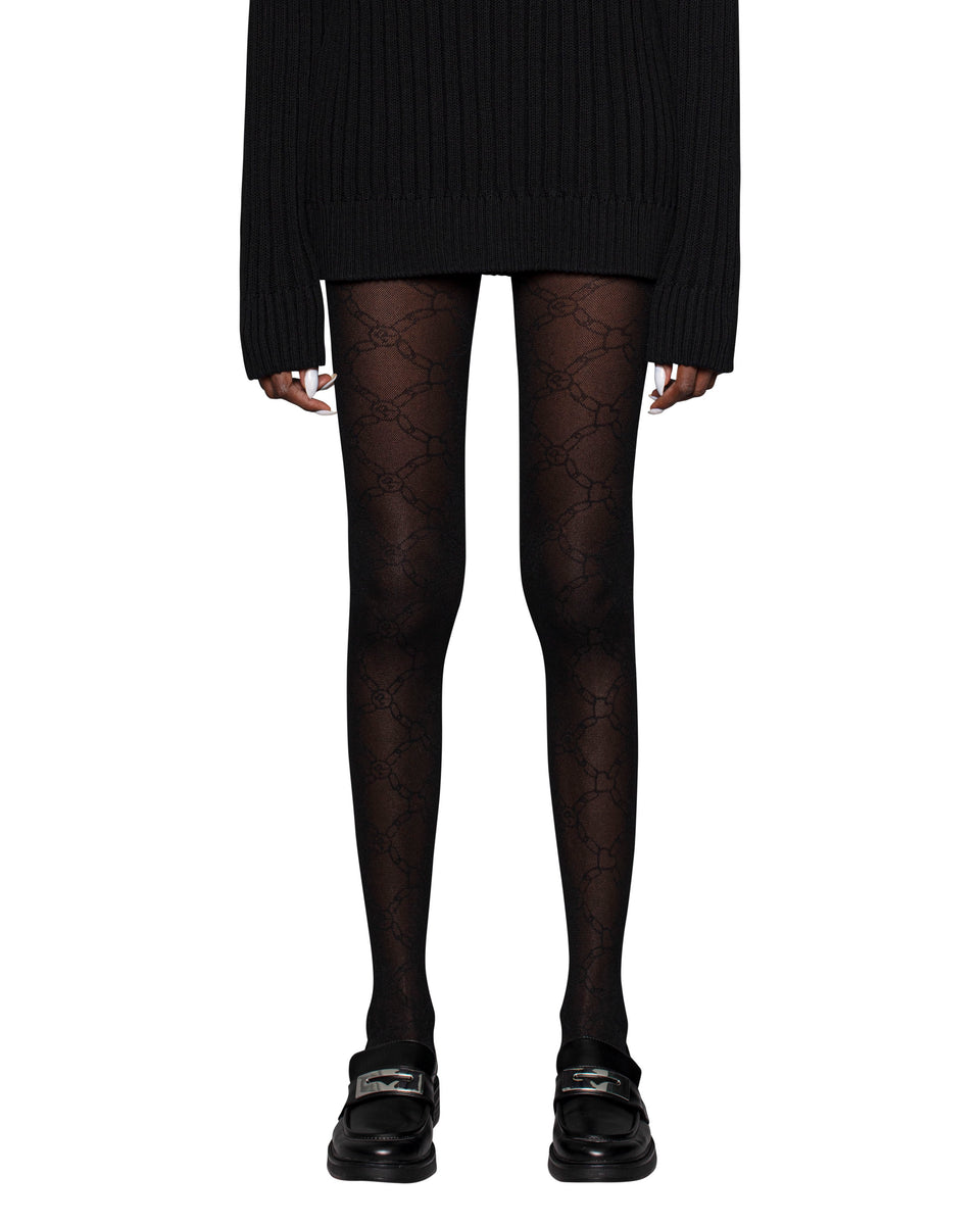 COLLANT MONOGRAMME CAREL Black monogram tights