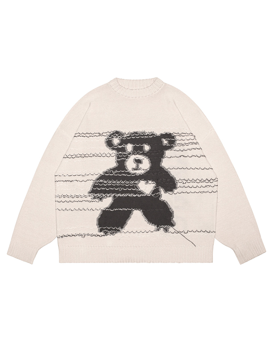 pomp Europa decaan Beige Lullaby Bear Knit Sweater – Racer Worldwide