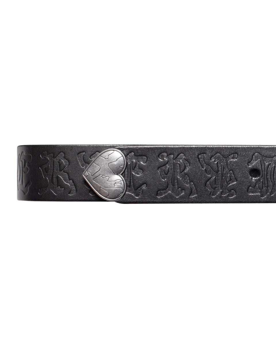 Gucci black embossed leather belt with silver monogram buckle, how
