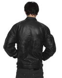 Black Embossed Leather Jacket