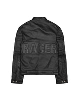 Black Embossed Leather Jacket