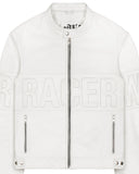 White Embossed Leather Jacket