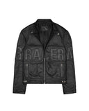 Black Embossed Leather Jacket