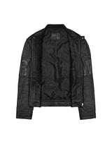 Black Embossed Leather Jacket