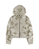 Beige Camo Knit Hoodie