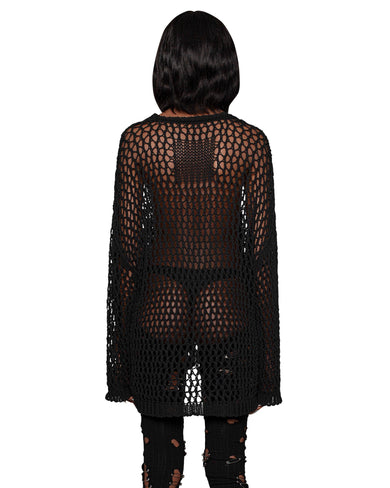 Black net sweater hotsell