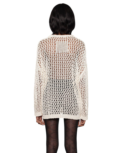 Beige Cross Net Sweater – Racer Worldwide