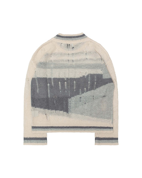 Beige Distressed Knit Sweater – Racer Worldwide